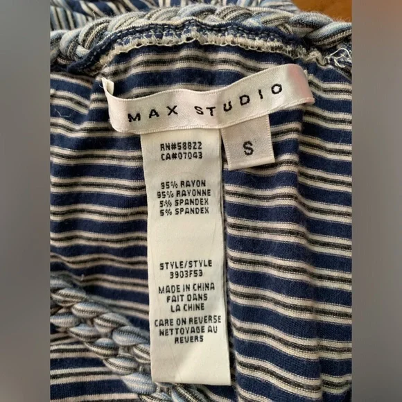 Max Studio Blue and White Striped V Neck Sleeveless Maxi dress Size S NWOT - Picture 7 of 12